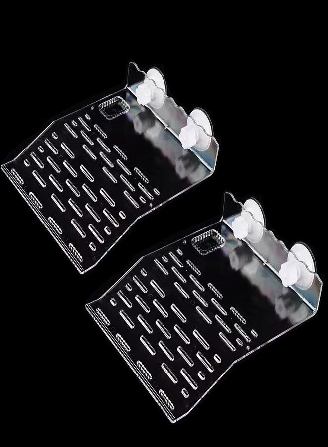 HYLCWTH 2Pcs Turtle Basking Platform for Aquarium, Turtle Floating Platform for Tank, Docks for Basking with Two Sucker Cap, 8" Width Resting, Area Acrylic Material for Reptile - Image 1